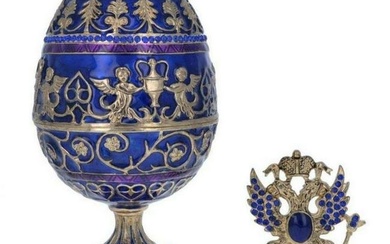 1912 TSAREVICH FABERGE INSPIRED EGG 5.5"
