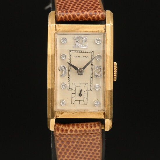 1946 Hamilton Diamond Dial 14K Wristwatch
