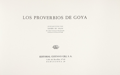 1967. BOOK: (ENGRAVING). GOYA'S PROVERBS. Introduction by Xavier...