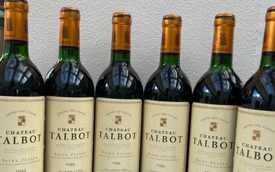 1988 Chateau Talbot - Saint-Julien 4ème Grand Cru Classé - 6 Bottles (0.75L)