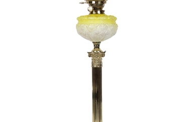 19TH-CENTURY BRASS OIL LAMP