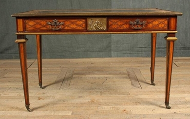 19th C English Parquetry Inlaid Writing Table