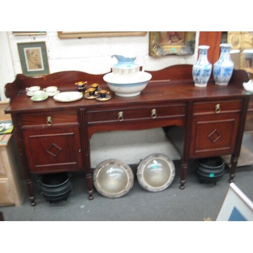 19th Century Mahogany Gallery back Sideboard with an assortm...
