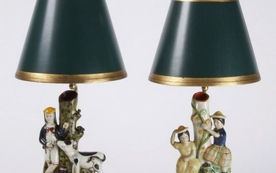 (2) Staffordshire style table lamps