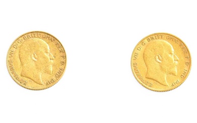 2 x Edward VII, Half Sovereigns, 1907 & 1909; good...