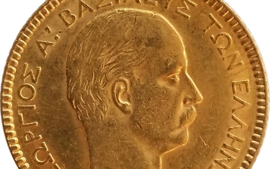 20 Drachmai 1884, Greece, king George I, Gold, Scarce