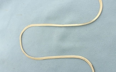 20 Inch Herringbone Link Chain Necklace in 14k Yellow Gold