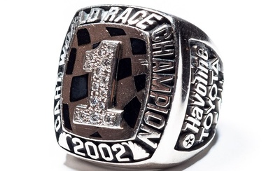 2002 CART World Race Champion Ring Inscribed to Paul Newman