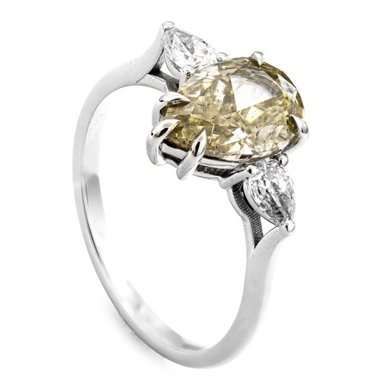 2.41 tcw SI1 Diamond Ring - 14 kt. White gold - Ring - 2.06 ct Diamond - 0.35 ct Diamonds
