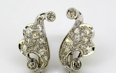 18 kt. White gold - Earrings - Diamonds