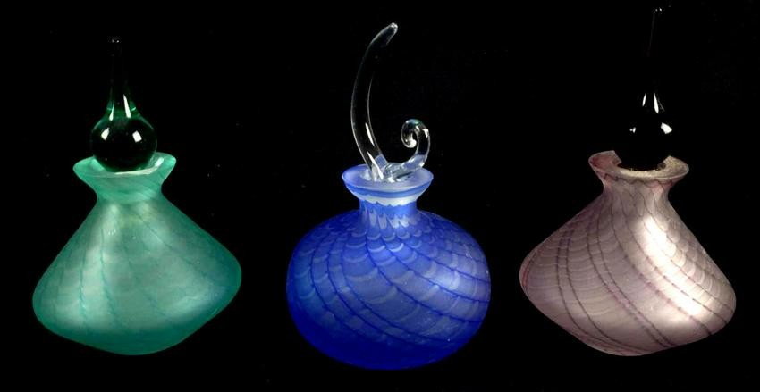 3 Murano Style Mid Century Modern Art Glass Perfume