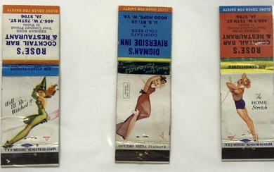 3 Vintage Pin Up Girl Match Covers