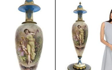 38" Large French Sevres Porcelain Vase by "LABARRE"