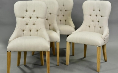 4 Button Tufted Upholstered Dining Chairs