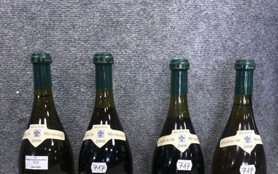 4 bouteilles CHATEAU DE MEURSAULT, Meursault 1er cru, 2000. Blanc