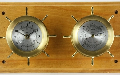 West German Weather Clock & Barometer Set