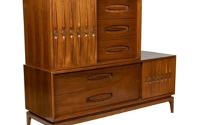 Two Part Walnut High Chest