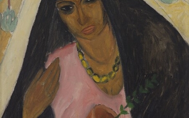 ARAB WOMAN WITH A POTTED PLANT, Reuven Rubin
