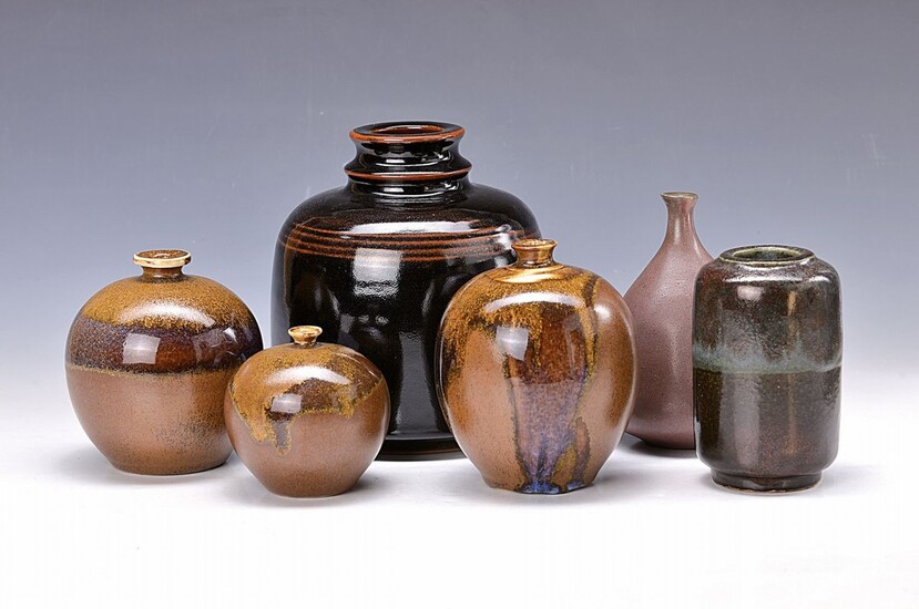 6 parts of art pottery, 1960s and 1970s,...