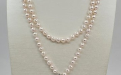 6x7mm Bright Akoya pearls - Necklace