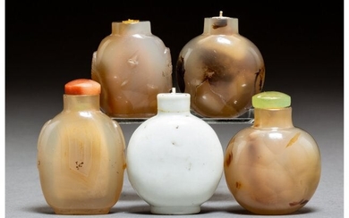 78017: A Group of Five Chinese Hardstone and Porcelain