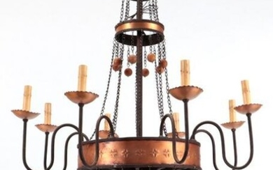 8 ARM IRON CHANDELIER WITH BALL DECORATION