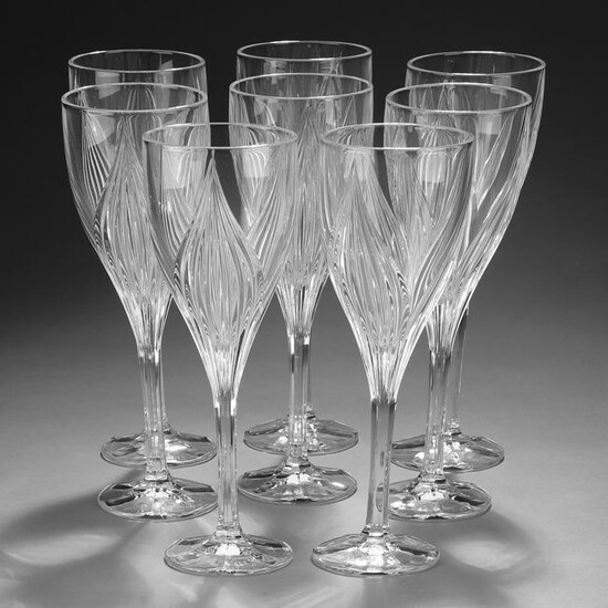 (8) Gorham crystal Primrose wine glasses