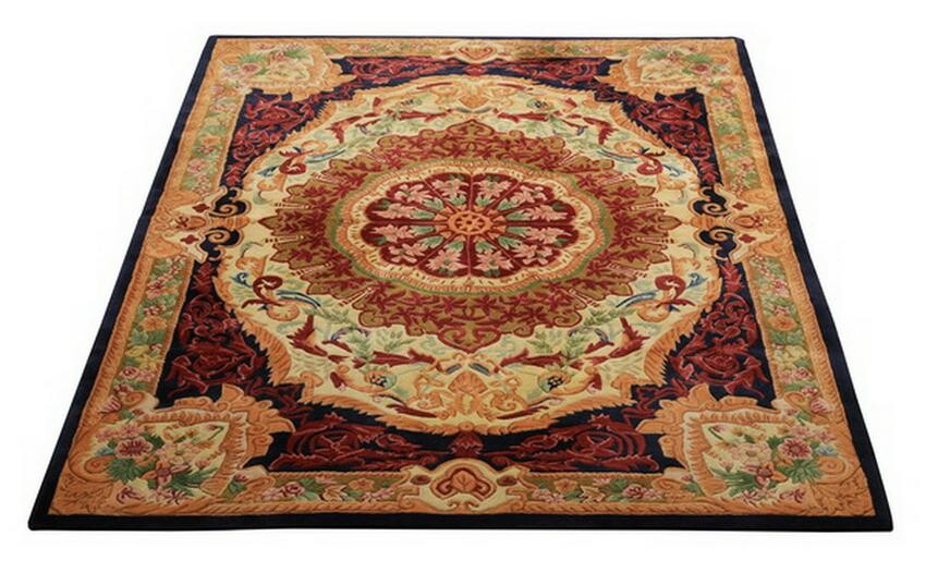 Chinese sculpted wool Aubusson style rug, 10' x 7'