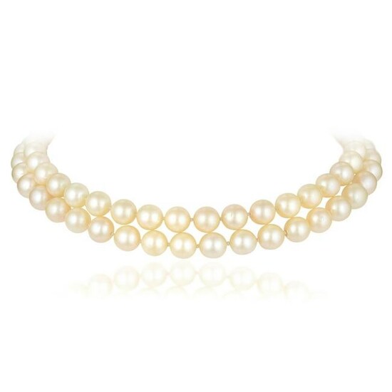 A Cultured Pearl Double Strand Necklace