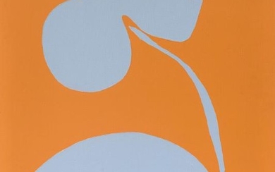 Untitled (abstract composition in orange and mauve)