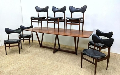 8pc Dining Table Chairs. INGE & LUCIANO RUBINO. Set 7 D