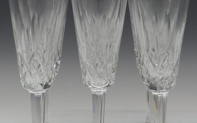 (9) WATERFORD LISMORE CRYSTAL FLUTED CHAMPAGNE