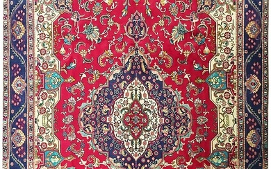 9 x 13 Persian Semi-Antique Tabriz Rug Wool