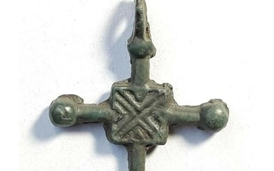 9th-12thc Viking Era Kievan Copper Cross Artifact