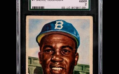 A 1953 Topps Jackie Robinson Baseball Card No. 1 (SGC 2