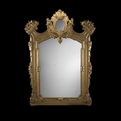 A 19th-century giltwood pier mirror (cm 200x125) (defects)