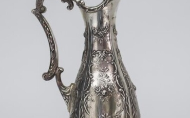 A 20th Century Spanish Silver Ewer, the slender baluster...