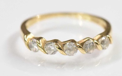 A 9ct yellow gold cubic zirconia set dress ring, set...
