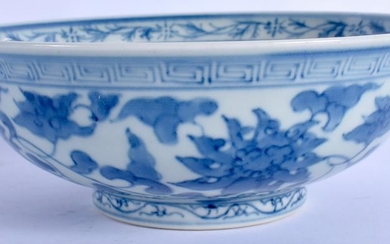 A CHINESE BLUE AND WHITE PORCELAIN BOWL BEARING KANGXI