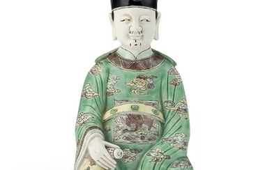 A CHINESE FAMILLE VERTE FIGURE OF A DAOIST IMMORTAL