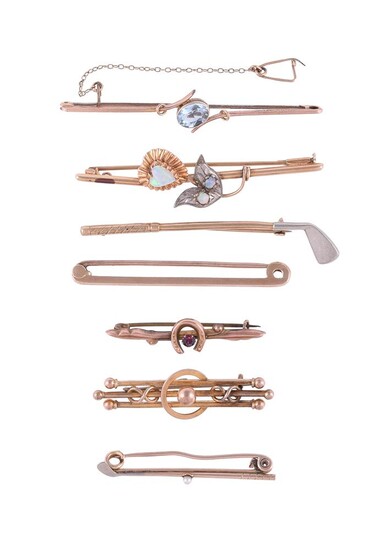 A COLLECTION OF BAR BROOCHES