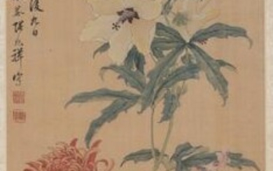 A Chinese Ink and Color Painting attributed to Zhang Zhaoxiang