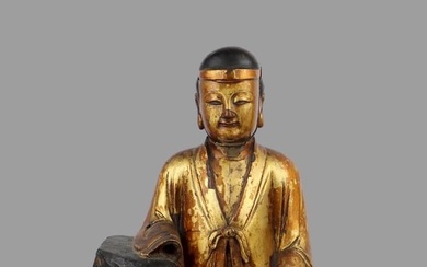 A Chinese Ming Dynasty GIlt Lacquered Wood Sculpture of Bodhisattva