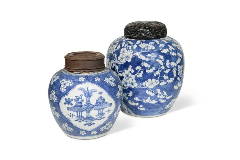 A Chinese blue and white porcelain ginger jar, Qing Dynasty, 19th century