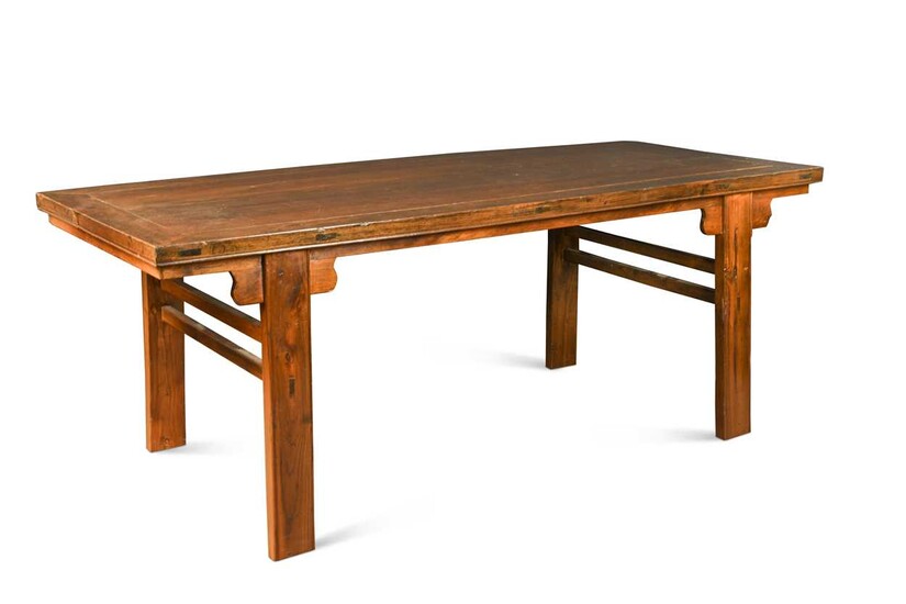 A Chinese elm wood dining table