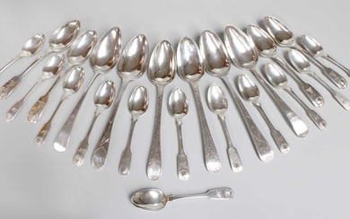 A Collection of George III and Later Silver Flatware, Newcastle,...