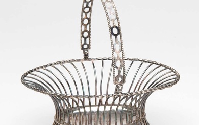 A Dutch silver small wire-work basket, Groningen