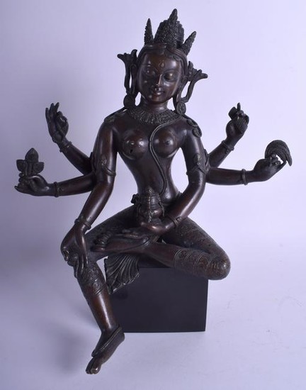 A FINE LARGE 19TH CENTURY NEPALESE BRONZE FIGURE OF