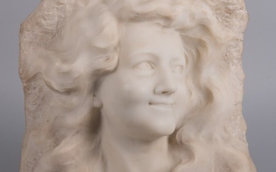 A French Marble Relief Bust, after Lenoir