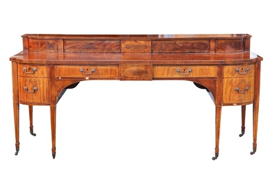 A GEORGE III NEOCLASSICAL MAHOGANY BOWFRONT SIDEBOARD, LATE 18TH CENTURY